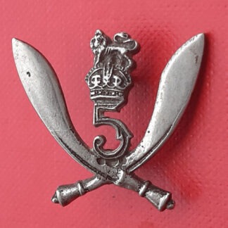 5th Royal Gurkha Rifles - White Metal Cap Badge.