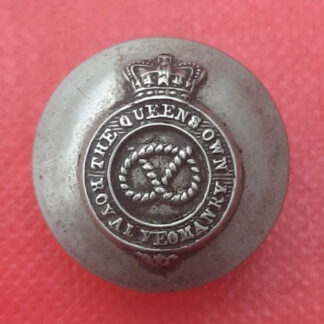 The Staffordshire Yeomanry (The Queen's Own Royal) - King's Crown 17mm White Metal Button.