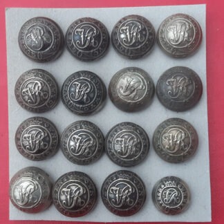 The Queen's Own Worcestershire Yeomanry Cavalry - Queen Victoria's Crown White Metal Buttons.