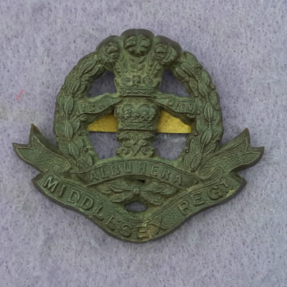 WW2 Middlesex Regiment Plastic Cap Badge