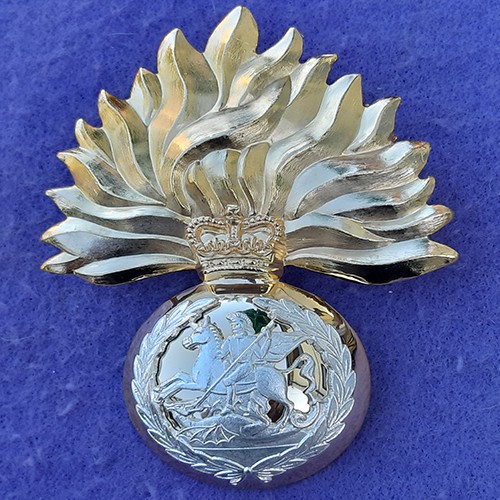Royal Fusiliers – Drummer’s Large Silver & Gilt Grenade Busby Badge ...