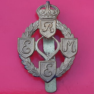 The Royal Electrical & Mechanical Engineers - King's Crown Gilding Metal Cap Badge