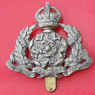 The Derbyshire Yeomanry - White Metal Cap Badge