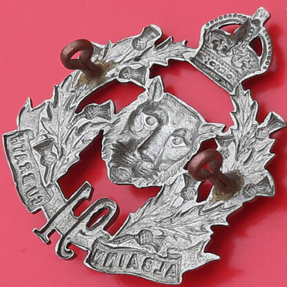 (Canada) The 91st Highlanders - White Metal Cap Badge - Image 2