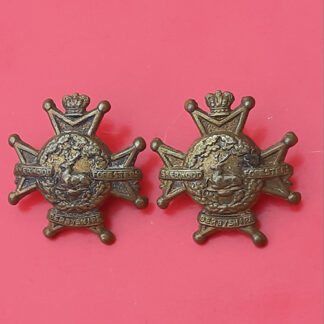 The Sherwood Foresters (Derbyshire Regiment) - Queen Victoria's Crown Gilding Metal Collar Badges