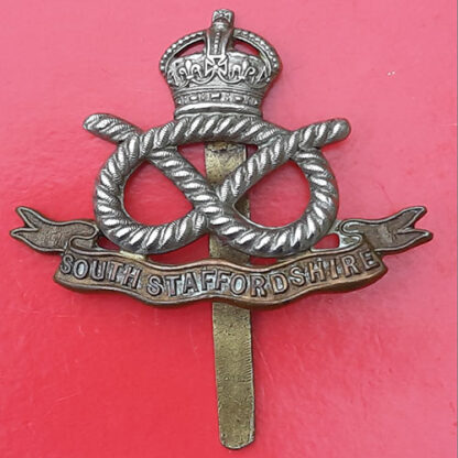 South Staffordshire Regiment - King's Crown Bi-Metal Cap Badge