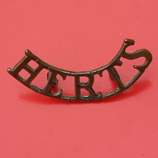 The Hertfordshire Regiment - Gilding Metal Shoulder Title
