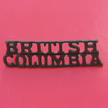(Canada) The British Columbia Regiment - Blackened Brass Shoulder Title
