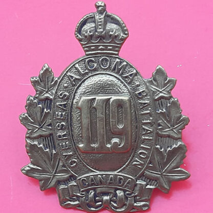 (Canada) WW1 Canadian Expeditionary Force 119th Infantry Battalion (Algoma Overseas Bn.) - Gilding Metal Cap Badge