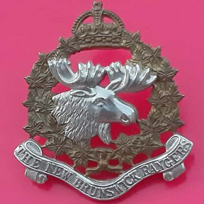 (Canada) The New Brunswick Rangers - King's Crown Bi-Metal Cap Badge