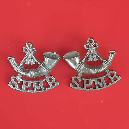 (India) Southern Provinces Mounted Rifles - White Metal Shoulder Titles