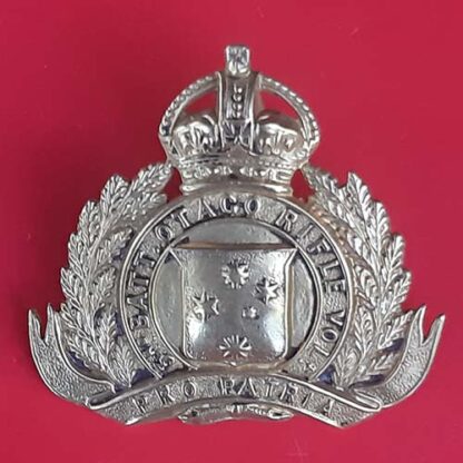 (New Zealand) The 3rd Battalion Otago Rifle Volunteers - King's Crown Gilding Metal Cap Badge