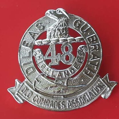(Canada) The 48th Highlanders Old Comrades Association - White Metal Cap Badge