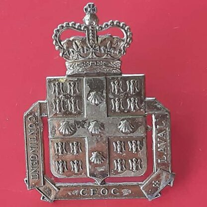 (Canada) The Laval Contingent Canadian Officer Training Corps - Queen's Crown Gilding Metal Cap Badge