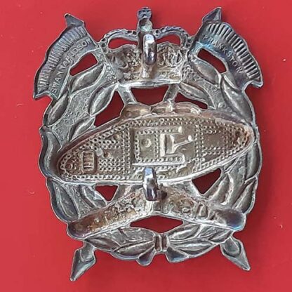 (Australia) The Royal Australian Armoured Corps - Officer's White Metal Cap Badge - Image 2
