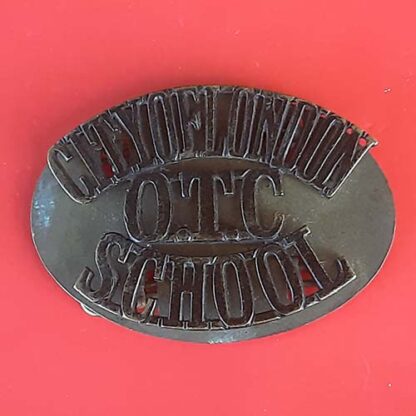The City Of London School Officer Training Corps  - Blackened Brass Shoulder Title
