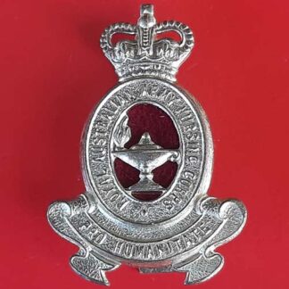 (Australia) The Royal Australian Army Nursing Corps - Queen's Crown White Metal Cap Badge