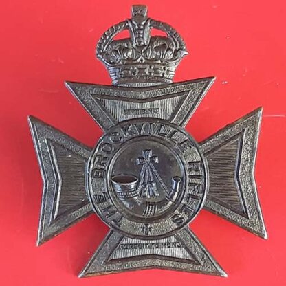(Canada) The Brockville Rifles - King's Crown Blackened Brass Cap Badge