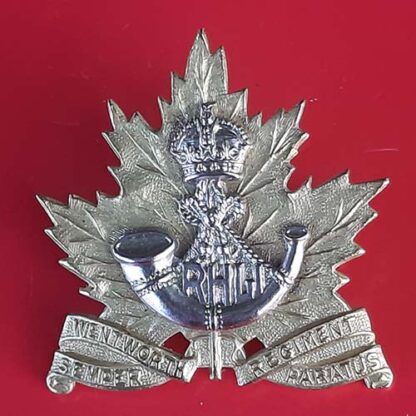 (Canada) The Royal Hamilton Light Infantry - King's Crown Bi-Metal Cap Badge