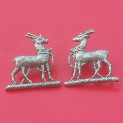 The Royal Warwickshire Regiment - White Metal Collar Badges