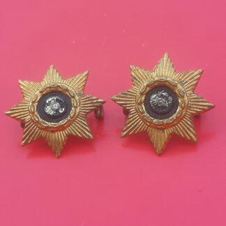 The East Yorkshire Regiment - Officer's Silver & Gilt Collar Badges