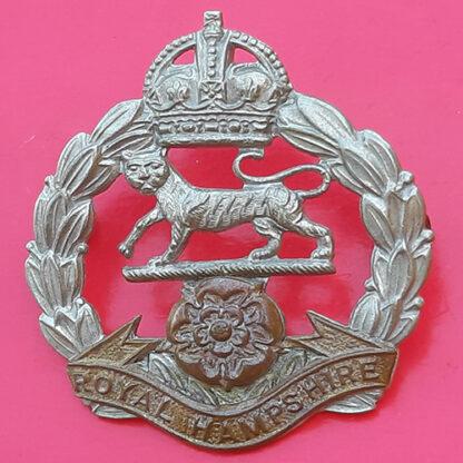 The Royal Hampshire Regiment - King's Crown Bi-Metal Cap Badge