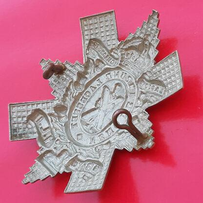 9th Battalion The Highland Light Infantry (The Glasgow Highlanders) King's Crown White Metal Cap Badge - Image 2