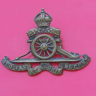 The Royal Artillery - King's Crown Gilding Metal Cap Badge