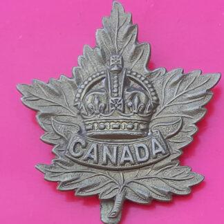 (Canada) General Service - King's Crown Gilding Metal Cap Badge