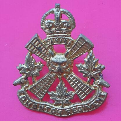 (Canada) The Edmonton Regiment - King's Crown Gilding Metal Cap Badge