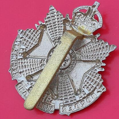 The 5th Border Regiment - King's Crown White Metal Cap Badge - Image 2