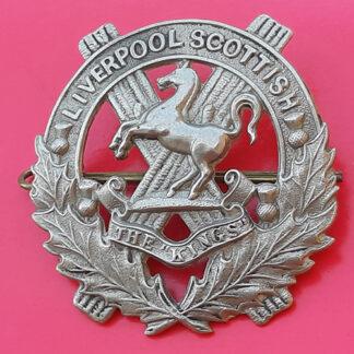 The 10th King's Regiment (Liverpool Scottish) - White Metal Cap Badge