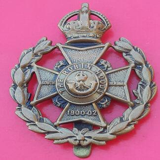The Robin Hood Battalion - King's Crown Gilding Metal Blackened Cap Badge