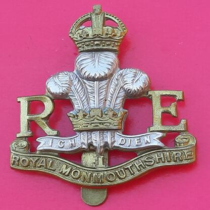 The Royal Monmouthshire Royal Engineers - King's Crown Bi-Metal Cap Badge