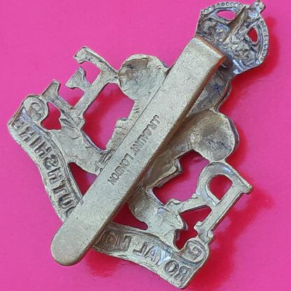 The Royal Monmouthshire Royal Engineers - King's Crown Bi-Metal Cap Badge - Image 2