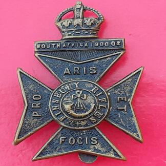 11th Battalion The Finsbury Rifles - King's Crown Blackened Brass Cap Badge