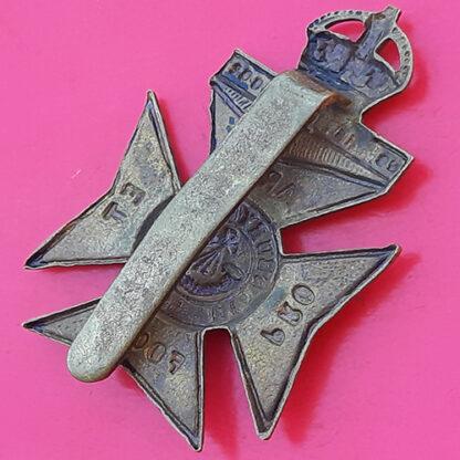 11th Battalion The Finsbury Rifles - King's Crown Blackened Brass Cap Badge - Image 2