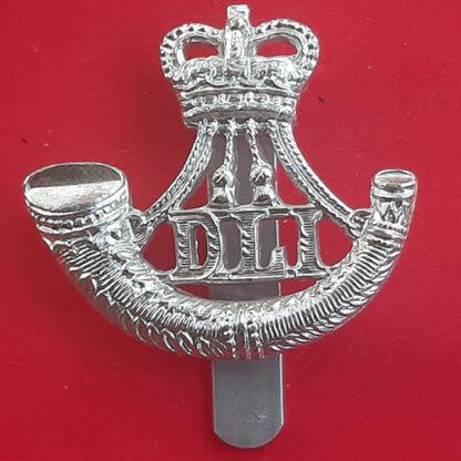 The Durham Light Infantry - Queen's Crown Silver Anodised Cap Badge