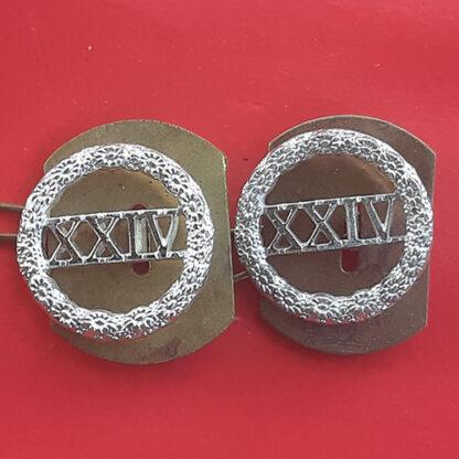 The South Wales Borderers - Silver Anodised Collar Badges