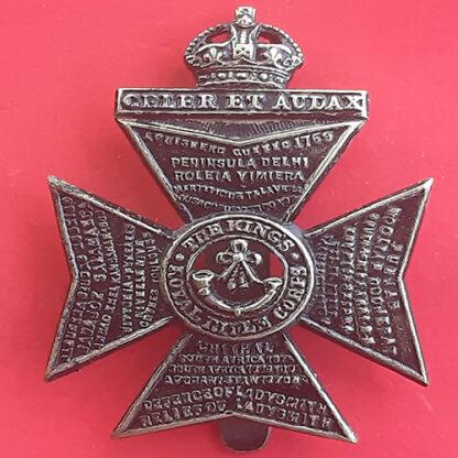 The King's Royal Rifle Corps - King's Crown Blackened Brass Cap Badge