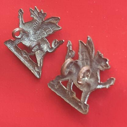 The Brecknockshire Battalion - Gilding Metal Collar Badges - Image 2
