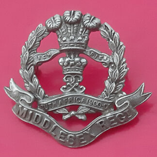 7th, 8th, 9th Battalions Middlesex Regiment - SNCO's White Metal Cap Badge