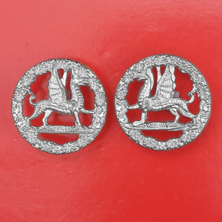 The Royal Regiment Of Wales - Silver Anodised Collar Badges