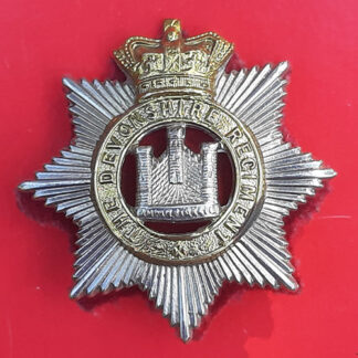 The Devonshire Regiment - Queen Victoria's Crown Bi-Metal Cap Badge