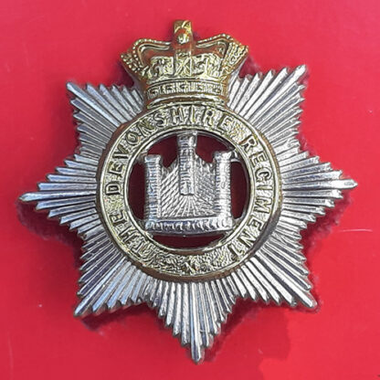 The Devonshire Regiment - Queen Victoria's Crown Bi-Metal Cap Badge