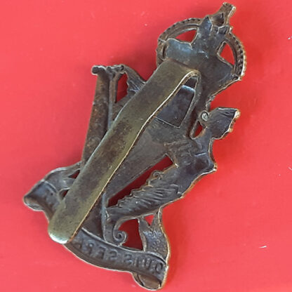 The Royal Irish Rifles - WW1 Blackened Brass Cap Badge - Image 2