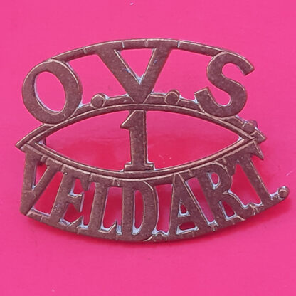 (South Africa) 1st (Bloemfontein) Battery O.F.S. Field Artillery - Gilding Metal Shoulder Title