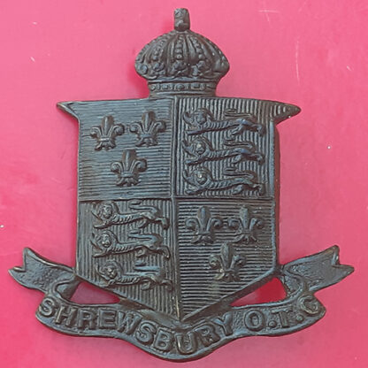 Shrewsbury Officer Training Corps - Officer's Blackened Brass Cap Badge