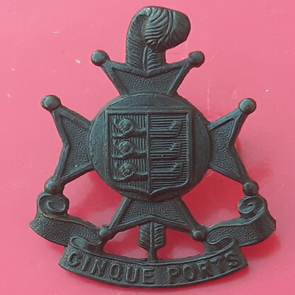 5th Cinque Ports Rifles - Officer's Service Dress Bronzed Cap Badge