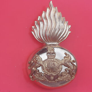 Royal Scots Fusiliers - Officer's Queen's Crown Gilt Metal Cap Badge
